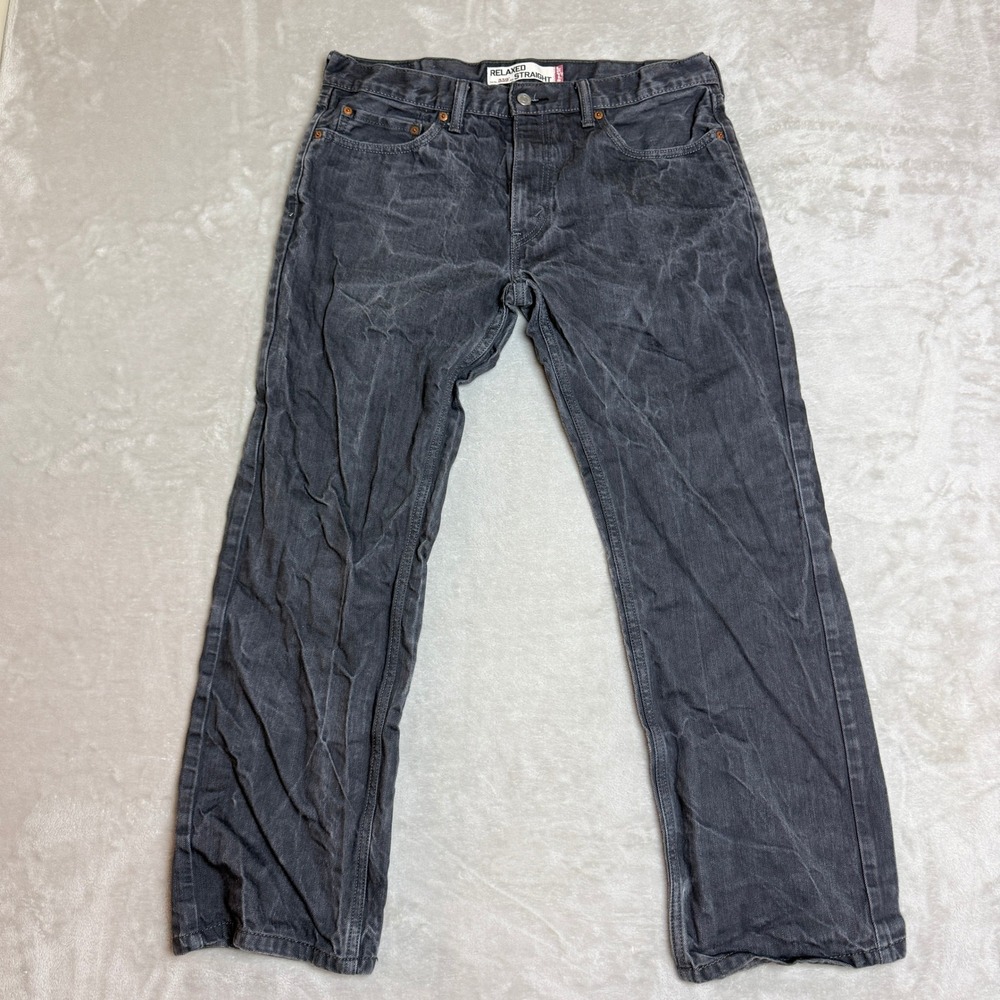 Levis 559 Relaxed Straight Jeans Mens 34x30 (Fit 36x29) Gray Faded Lightning Y2K
